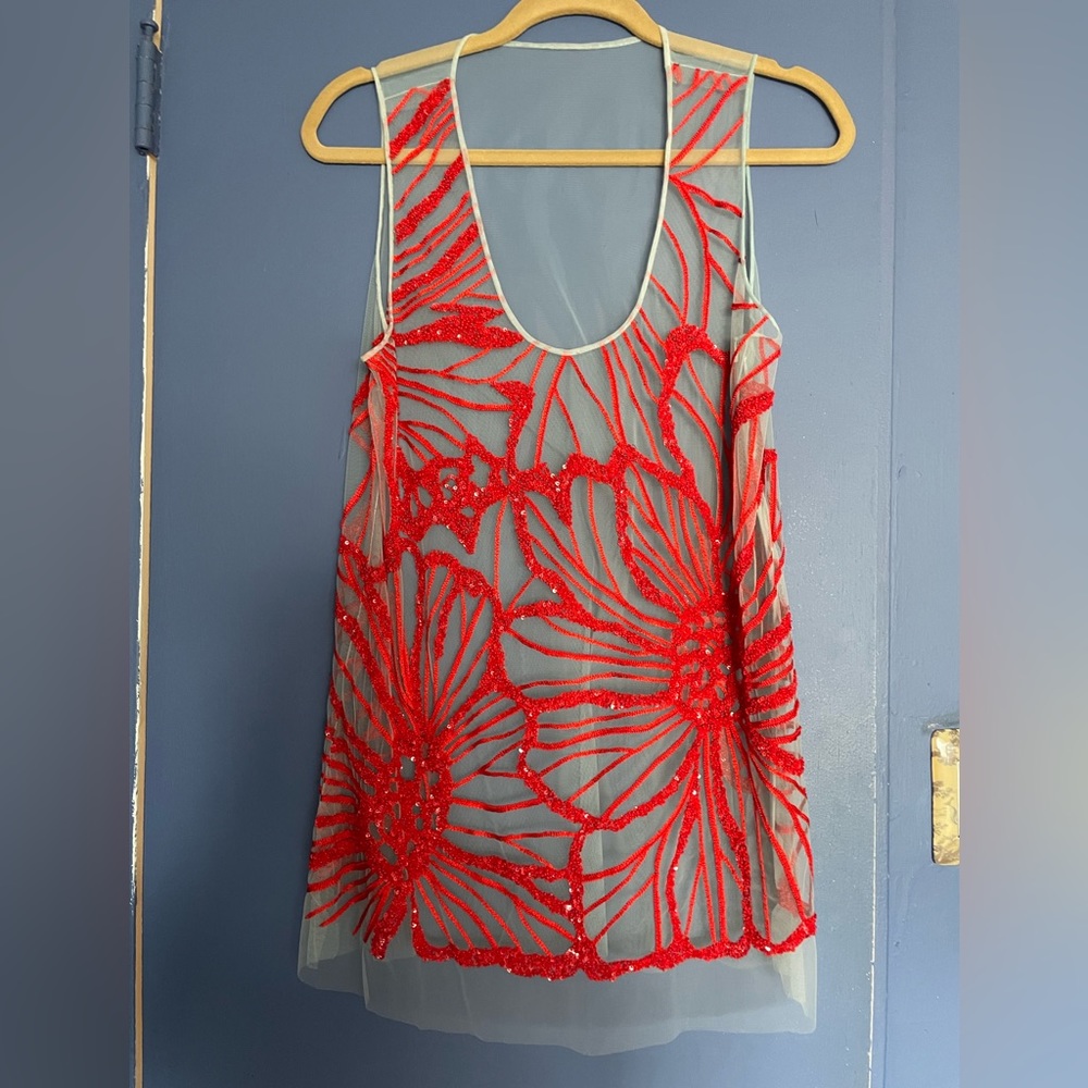 Dennis Basso embroidered and sequin Tunic size 8